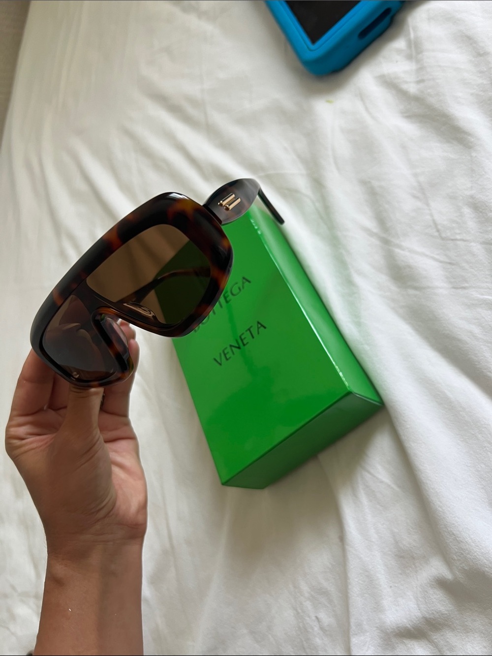 Boteega veneta  Shield Sunglasses with Gold Accent - Picture 3 of 3